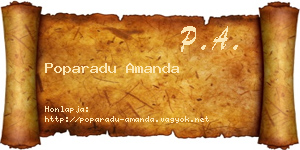 Poparadu Amanda névjegykártya