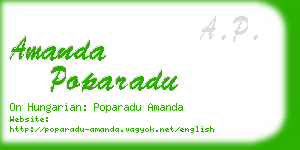 amanda poparadu business card